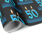 50e verjaardag Kaarsen met Eyebollen Cadeaupapier (Rol Hoek)