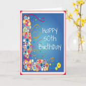 50e verjaardag Kaart (Gele Bloem)