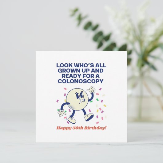 50e verjaardag kaart (Staand voorkant)