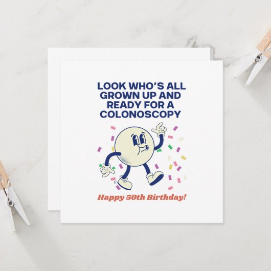 50e verjaardag kaart (Voorkant / Achterkant in situ)