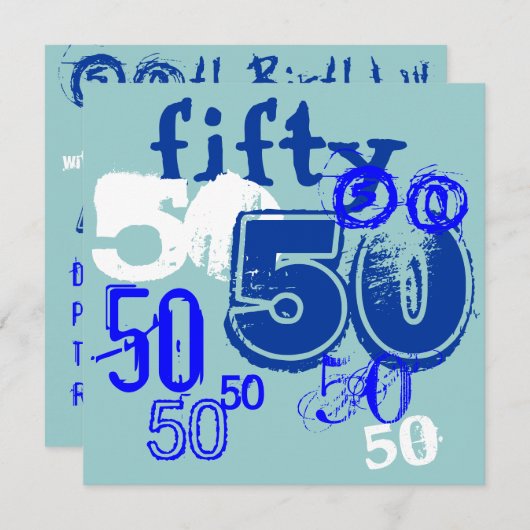 50e verjaardag kaart (Voorkant / Achterkant)