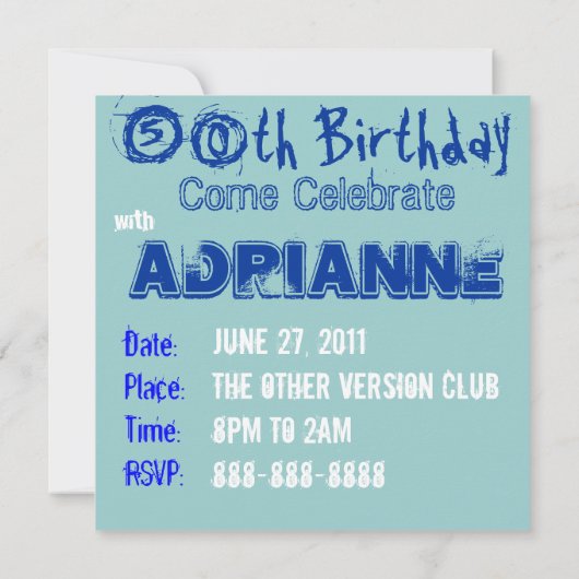 50e verjaardag kaart (Achterkant)