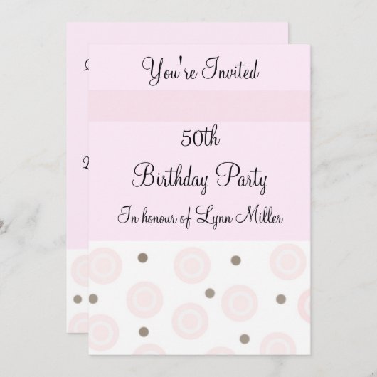 50e verjaardag kaart (Voorkant / Achterkant)