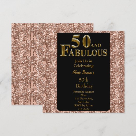 50e verjaardag kaart (Voorkant / Achterkant)