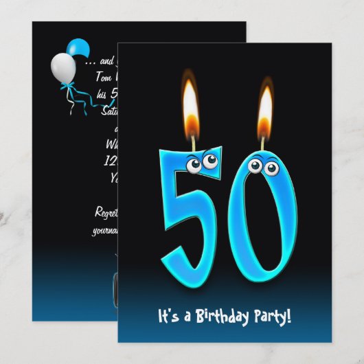 50e verjaardag kaart (Voorkant / Achterkant)