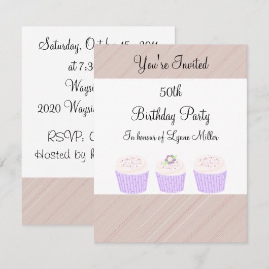 50e verjaardag kaart (Voorkant / Achterkant)