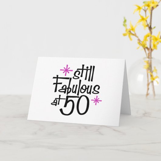 50e verjaardag kaart (Gele Bloem)