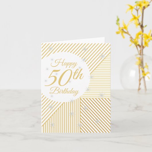 50e verjaardag kaart (Gele Bloem)