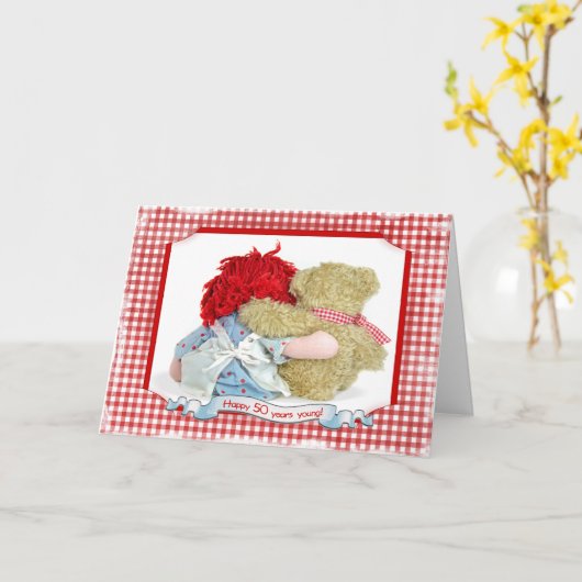 50e verjaardag kaart (Gele Bloem)