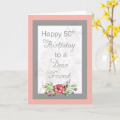 50e verjaardag Kaart voor een Geachte Vriend (Gele Bloem)