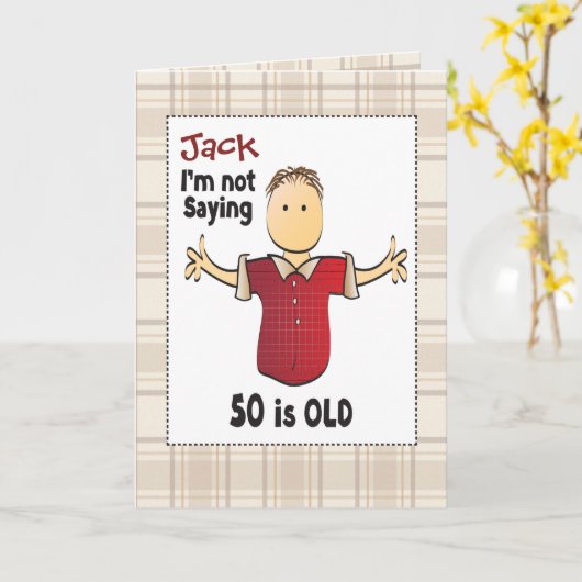 50e verjaardag Kaart voor Man - Funny (Gele Bloem)