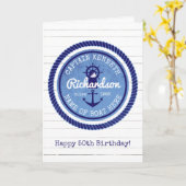 50e verjaardag kapitein Nautical Rope Anchor Helm Kaart (Gele Bloem)