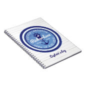 50e verjaardag kapitein Nautical Rope Anchor Helm Notitieboek (Rechterzijde)