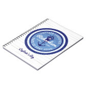 50e verjaardag kapitein Nautical Rope Anchor Helm Notitieboek (Linkerzijde)