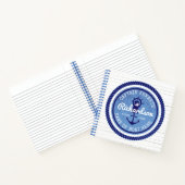 50e verjaardag kapitein Nautical Rope Anchor Helm Notitieboek (Binnen)