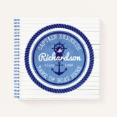 50e verjaardag kapitein Nautical Rope Anchor Helm Notitieboek (Voorkant)