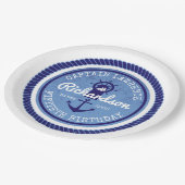 50e verjaardag kapitein Nautical Rope Anchor Helm Papieren Bordje (Gekanteld)