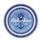 50e verjaardag kapitein Nautical Rope Anchor Helm Snijplank (Voorkant)