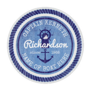 50e verjaardag kapitein Nautical Rope Anchor Helm Snijplank