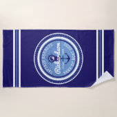 50e verjaardag kapitein Nautical Rope Anchor Helm Strandlaken (Voorkant)