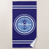 50e verjaardag kapitein Nautical Rope Anchor Helm Strandlaken (Voorkant)