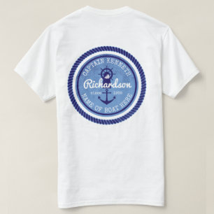 50e verjaardag kapitein Nautical Rope Anchor Helm T-shirt