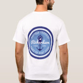 50e verjaardag kapitein Nautical Rope Anchor Helm T-shirt (Achterkant)