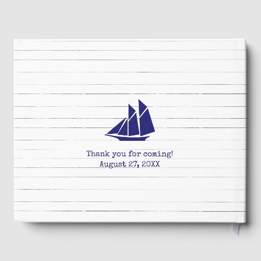 50e verjaardag Kapitein Nautical Rope Anker Helm Gastenboek (Achterkant)