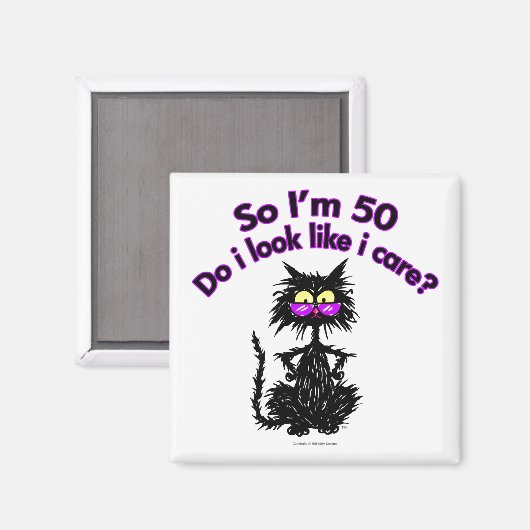 50e verjaardag kat magneet (Voorkant / Achterkant)