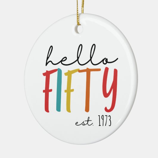 50e verjaardag keramisch ornament (Links)