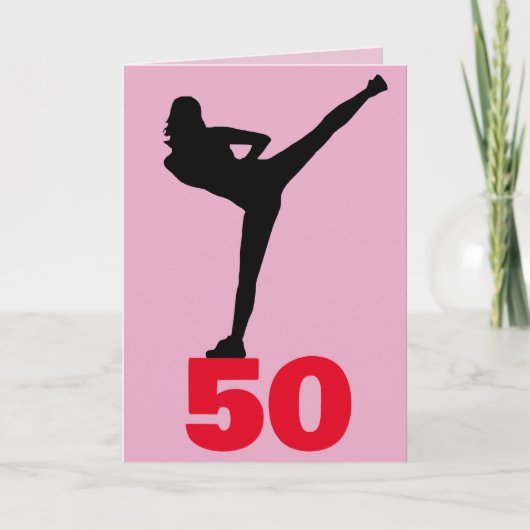 50E VERJAARDAG KICK STRETCH KICK WENSKAART BEDANKKAART (Voorkant)