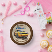 50e verjaardag klassieke gele spier auto papieren kommen (Feest)