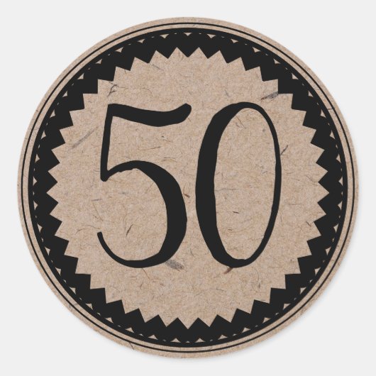 50e verjaardag Klassieke Ronde Sticker (Voorkant)