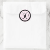 50e verjaardag Klassieke Ronde Sticker (Tas)