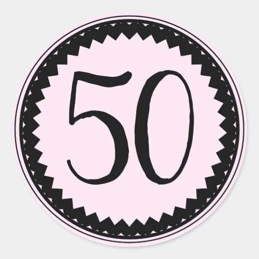 50e verjaardag Klassieke Ronde Sticker (Voorkant)