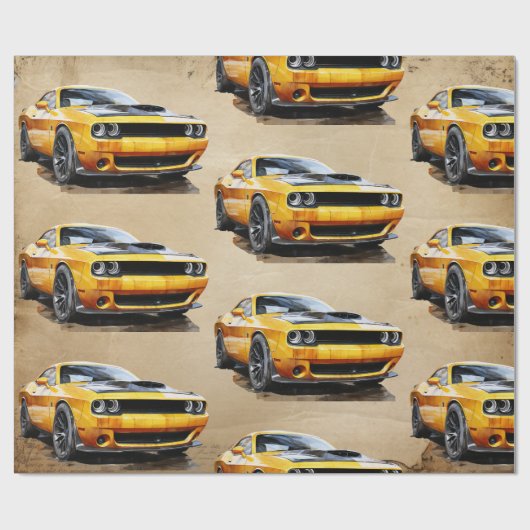 50e verjaardag klassieke spier auto cadeaupapier (Vlak)