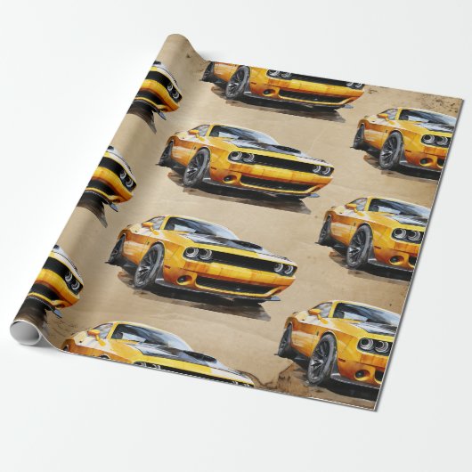 50e verjaardag klassieke spier auto cadeaupapier (Uitgerold)