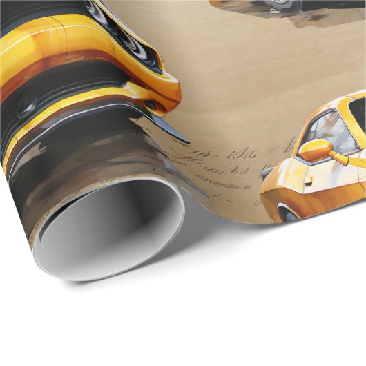 50e verjaardag klassieke spier auto cadeaupapier (Rol Hoek)