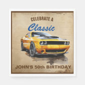 50e verjaardag klassieke spier auto servet (Voorkant)