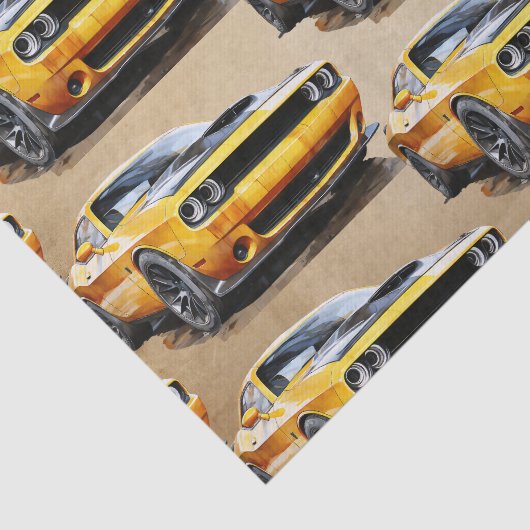 50e verjaardag klassieke spier auto tissuepapier (Detail)