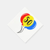 50e verjaardag kleurrijke ballonnen servet (Hoek)