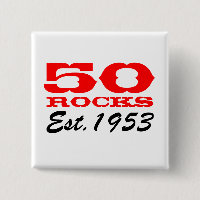 50e verjaardag knop | 50 Rocks! Oost 1953
