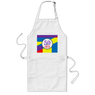 50e verjaardag Koken Kleurblok stijl Lang Schort