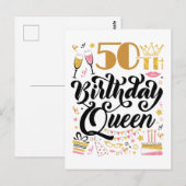 50e verjaardag koningin briefkaart (Voorkant / Achterkant)