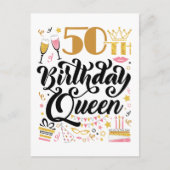 50e verjaardag koningin briefkaart (Voorkant)