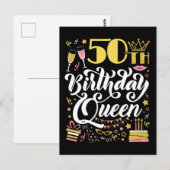 50e verjaardag koningin briefkaart (Voorkant / Achterkant)