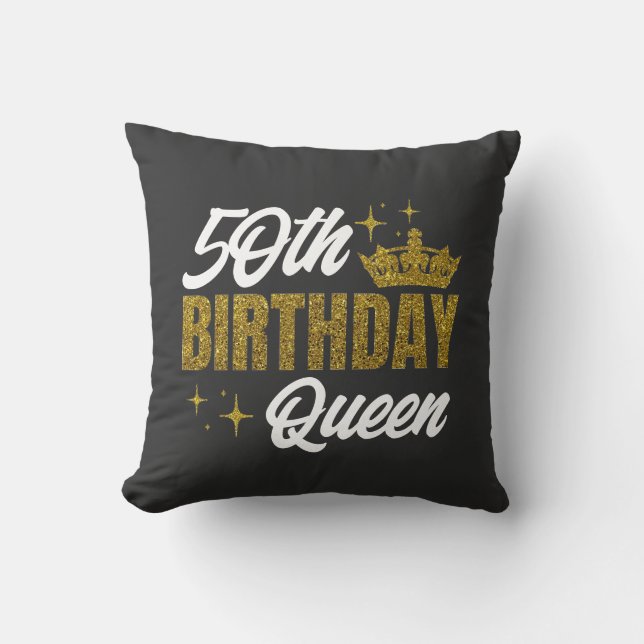 50e verjaardag Koningin Custom T-Shirt Kussen (Voorkant)