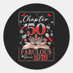50e verjaardag Koningin Hoofdstuk 50 Fabelachtig S Ronde Sticker