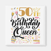 50e verjaardag koningin magneet (Voorkant)