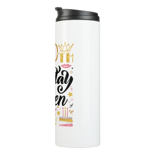 50e verjaardag koningin thermosbeker (Geroteerd rechts)